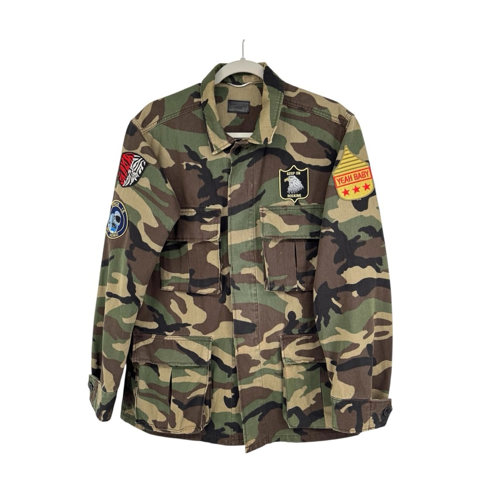 Saint Laurent Paris X Heidi Slimane M65 Camouflage Military Patch Jacket Small